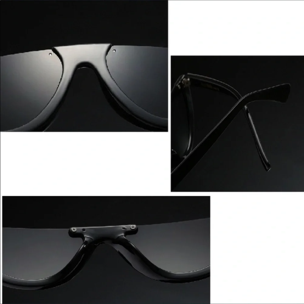 Jamie Half FRAME Black Grey Lense Sunnies Sunglasses